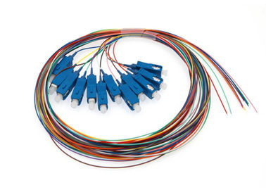 Buy Custom Fiber Optic Pigtail SC / E2000 / FC / ST Connector 0.9mm 12 Colors Cable online manufacture