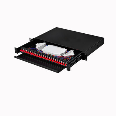 buy 24 Port Rack Mountable Fiber Optic Patch Panel with Slide-Out Drawer Enclosure for Data Centers online manufacture