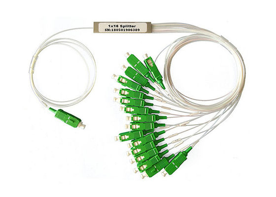 Buy 1 In 16 Out Miniature PLC Optical Fiber Splitter with SC Connector and Stainless Steel Tube online manufacture