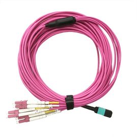 Buy 8 Fiber MTP-4LC Duplex 10G OM3 Fiber Optic Harness Fan Out / Breakout Cable online manufacture