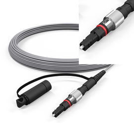 Buy Waterproof Fiber Optic Patch Cord Single Mode Metal connector Grey Drop Cable online manufacture
