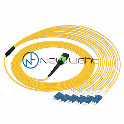 buy MTP To LC Breakout Cable MPO Patch Cord with G657A1 12 Fiber and Low Insertion Loss ≤ 0.75dB online manufacture