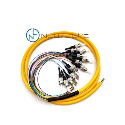 buy 1m LSZH 12 Strand Single Mode Fiber Optic Pigtail Cable with FC UPC/APC Connector online manufacture