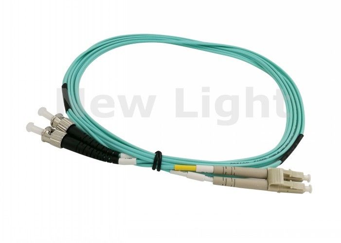 LC ST 50 / 125 Multimode Duplex Fiber Patch Cord PVC Cable UPC Polish Connector