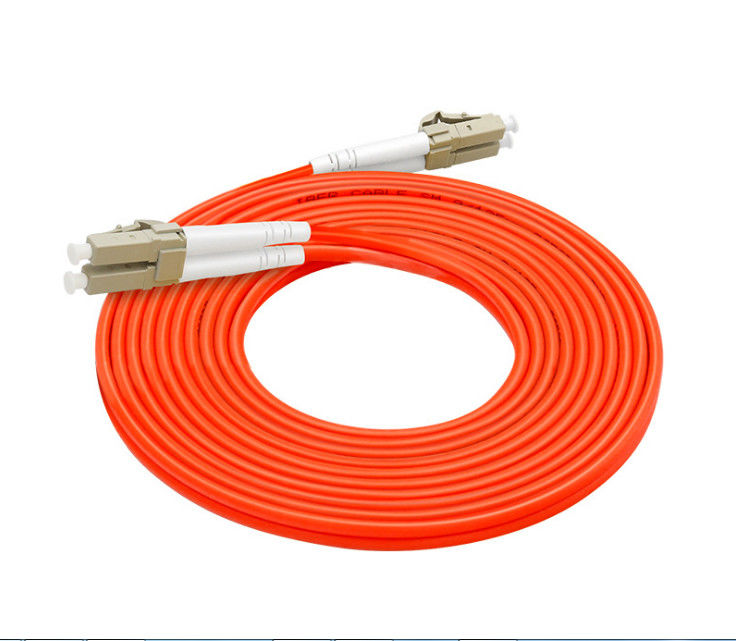 62.5 / 125 Fiber Optic Patch Cord LC LC 3.0mm Customized Length Orange Color