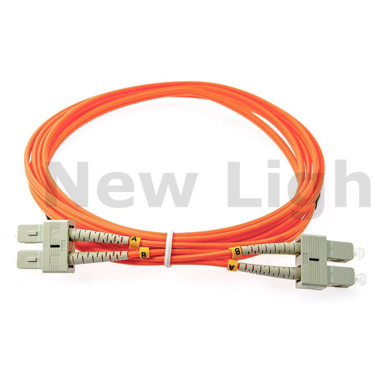 3 Meters SC - SC Multi Mode Fiber Patch Cord Duplex OM2 / OM3 / OM4 50/125 2.0 Cable