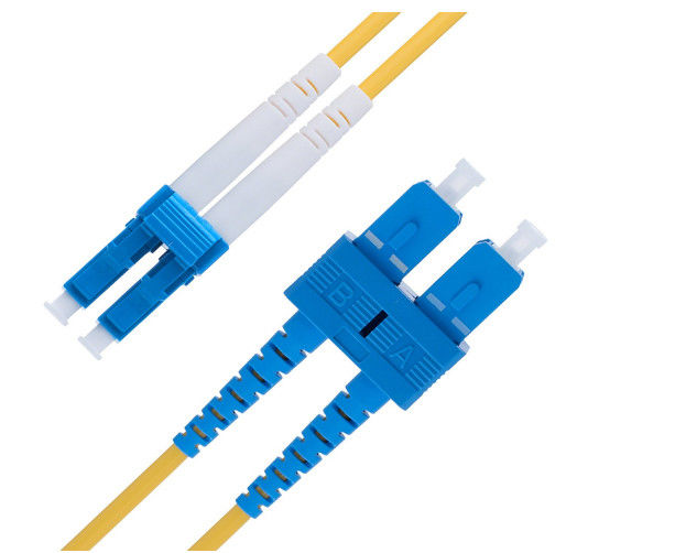 Duplex 9 Ft  LC To SC Single Mode Fiber Patch Cable 2.0 Mm OS1 Series