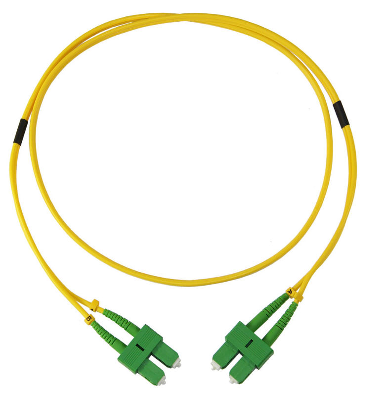 Duplex Count Fiber Optic Cable Patch Cord SC Green Connector APC Polish Ferrule