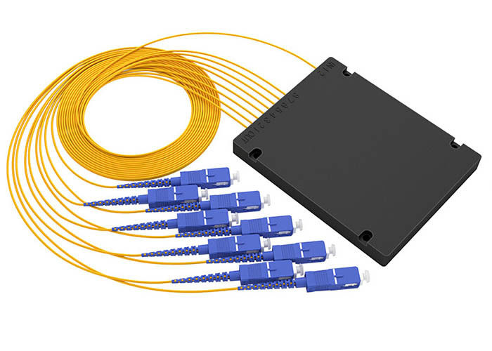 Digital Passive PLC Fiber Optic Splitter 1x8 ABS Box Type With SC / PC Connector