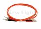 Orange LC FC 9 / 125 Single Mode Duplex Fiber Optic Cable With UPC Polish Connector
