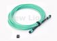 Green MPO Fiber Cable  Multi Mode OM3 8 Core 10 Meter For QSFP / Transceiver
