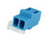 Blue LC Fiber Adapter Common Type Single Mode Duplex Plastic Material