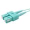 SC - LC Multi Mode duplex Fiber Optic Jumper Cables OM3 - 300 Aqua Color