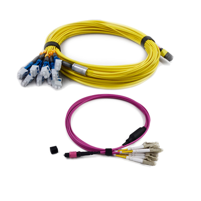 3.0mm G657A1 MPO MTP Fiber Optic Patch Cord PVC / LSZH Low Insertion Loss