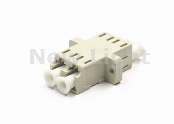 White Color LC Fiber Optic Adapter with Flange ABS Material SC Adapter for Precision Connections