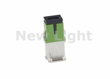 FTTH SC Simplex Adapter , Fiber Optic Cable Adapter With Hinged Dust Cover
