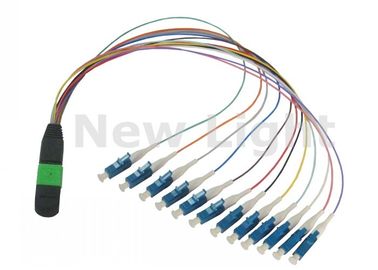 Data Communication Network MPO / MTP TO LC Cable / 12 Core Fiber Optic Cable