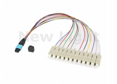 Multi Mode OM3 MPO MTP Cable 12 Cores / 24 Cores For Storage Area Networking Fiber Channel