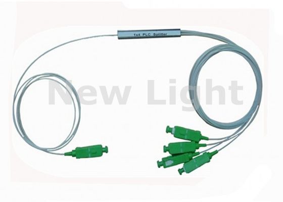 PLC Fiber Optic Splitter Module 1 X 4 SC APC Connector 0.9mm Diameter Single Mode for CATV and Data Communication