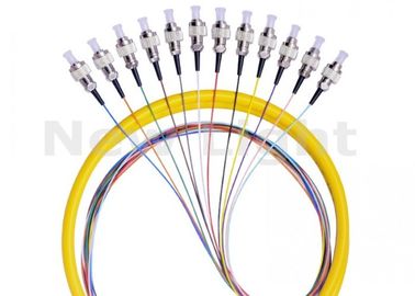 FC UPC 12 Core Fanout Fiber Optic Pigtail Single Mode Simplex For Data Transmission