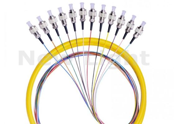 FC UPC 12 Core Single Mode Fiber Optic Pigtail with 0.9mm Diameter for Data Transmission