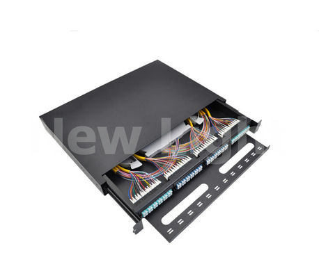 96 Core LC Fiber Optic Patch Panel FTTH Distribution Box Stainless Steel 19 Inch Rack Mount