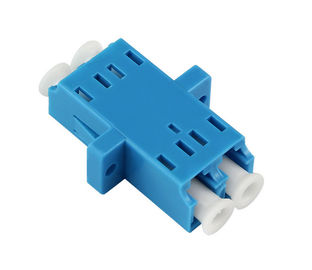 Plastic Material Single Mode Fiber Adapter , Blue LC Fiber Adapter For FTTH
