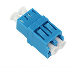 Blue LC Fiber Adapter Common Type Single Mode Duplex Plastic Material