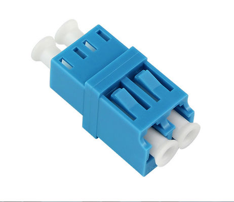 Blue LC Fiber Optic Adapter Common Type Single Mode Duplex with Plastic Material and Low Insertion Loss