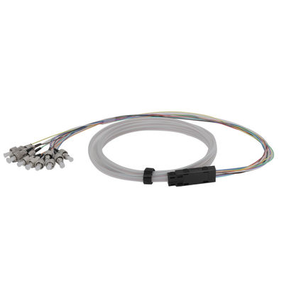 0.9mm 12 Core Single Mode Fiber Optic Pigtail with ST Connector and PVC Jacket