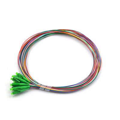 LC APC 12 Cores Fiber Optic Pigtail with High Precision Ceramic Ferrule for Optical Communication