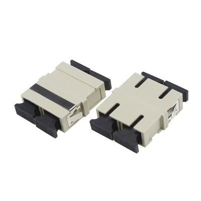 Beige Color Single Mode SC Fiber Optic Adapter with Low Insertion Loss for Telecommunication