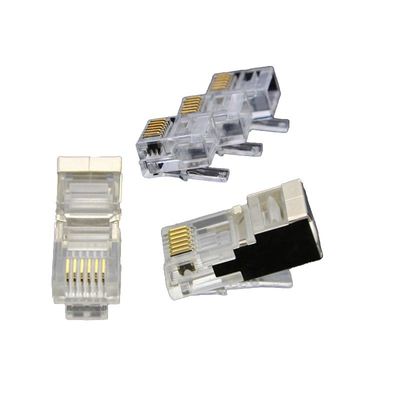 Pro-Grade 10Gbps Ready RJ45 Connector with 600 MHz Bandwidth and Triple-Layer Shielding