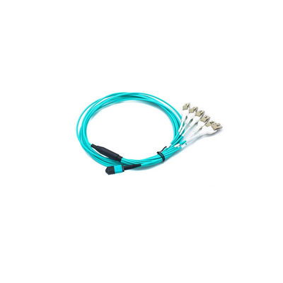 Customized Length Aqua Color LSZH MPO MTP Breakout Fiber Optic Cable for High-Speed Data Transmission
