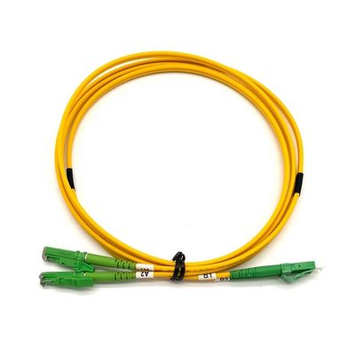 E2000 APC Metal Cap Connector Single Mode Fiber Optic Patch Cord with 3.0mm PVC Yellow Outjacket