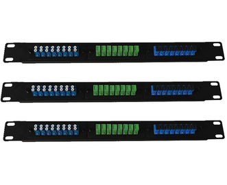 Cold Rolled Steel FTTH Fiber Optic Patch Panel LC SC E2000 For 1U Distribution Frame