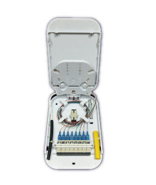 White ABS Material FTTH Termination Box with 8 Port and 15mm Cable Port for Fiber Optic Cable and Pigtail