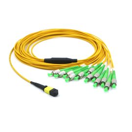 12F Low Insertion Loss MPO MTP Cable Female - ST APC Fiber Connector Breakout Cable