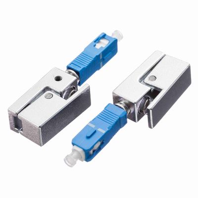 SC Bare Fiber Adaptor Square Shape Single Mode UPC Polishing for FTTH FTTB FTTX Networks