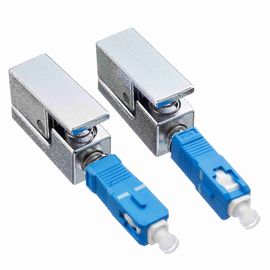 SC Bare Optical Fiber Adapter UPC Single Mode Type Metal Material Square Adaptor
