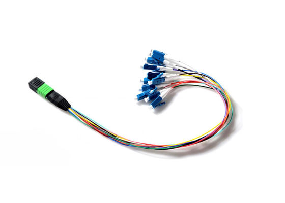 MPO APC to LC Fan Out 12 Fiber 0.9mm Simple Module Optic Patch Cord for Data Center Networks