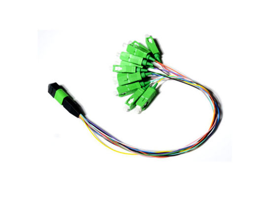 0.9mm 12 Fiber Fan Out Optic Patch Cord MPO MTP Cable with Customizable Length