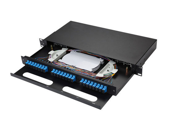 19 Inch 24 Port Slide-out Drawer Enclosure Fiber Optic Terminal Box for Data Centers and Pre-terminated Installations