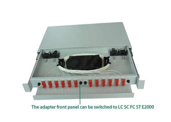 19 Inch 12 Core Rack Mounted Fiber Optic Patch Panel ODF for High Density Fiber Management