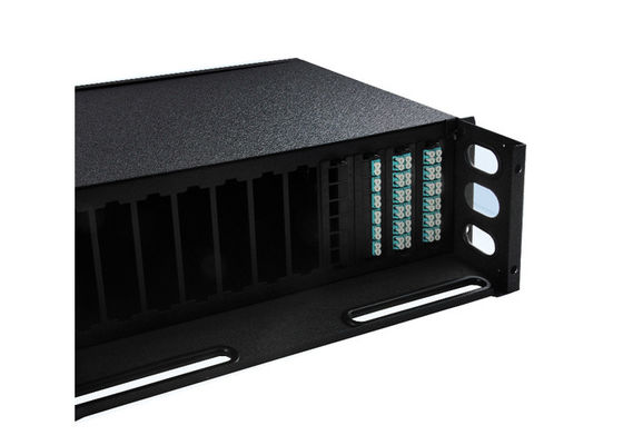 1U Rack Mount Multimode Fiber Optic Patch Panel with Slide-Out Drawer for FTTH FTTX Networks