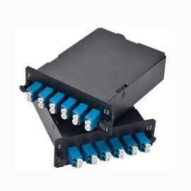 2x MPO-12 To 12x LC Duplex , Type A , 24 Fibers OM3 Multimode FHD MPO Cassette