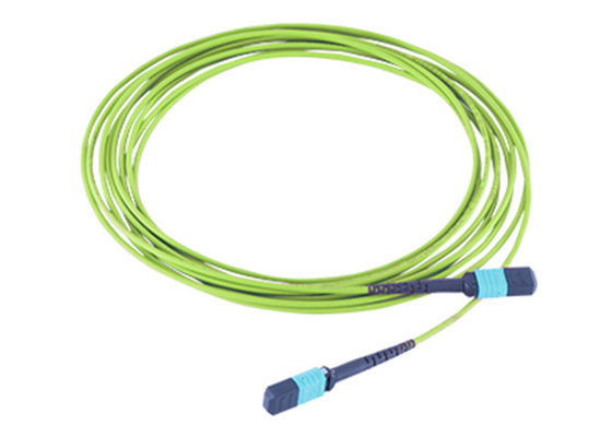 OM5 Fiber 12 Core MPO MTP Trunk Cable Lime Green Optic Patch Cord