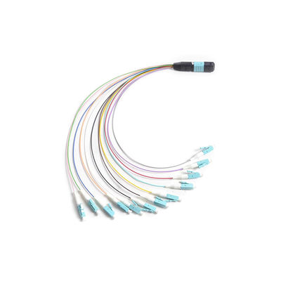 12F MTP-LC Fiber Optic MPO Breakout Cable with 0.9mm Diameter and Low Insertion Loss ≤ 0.3dB for Customizable Length Applications