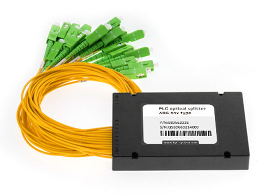 Custom 1x16 Channel PLC Fiber Optic Splitter with SC/APC Connector in ABS Box Type