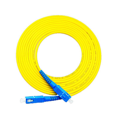 Armoured Optical Fiber Patch Cord SC-SC Simplex Yellow Color for High-Speed Data Transmission